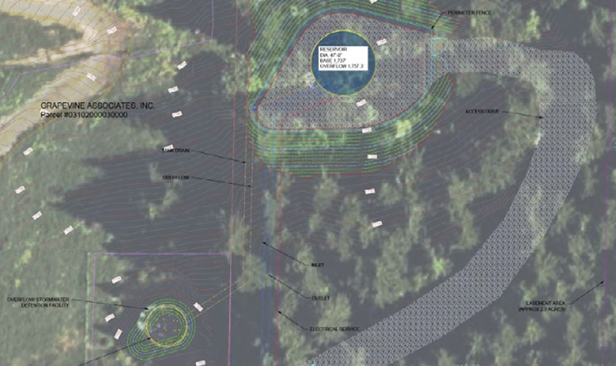 Pre-design and planning for replacement of an aging 125,000-gallon water tank, including hydraulic evaluation, site selection, permitting, final design, and construction services.