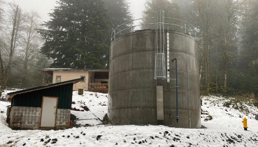 Replacement of two aging wood reservoirs with new aboveground storage tanks and pump stations to improve water system reliability, storage capacity, and fire flow.